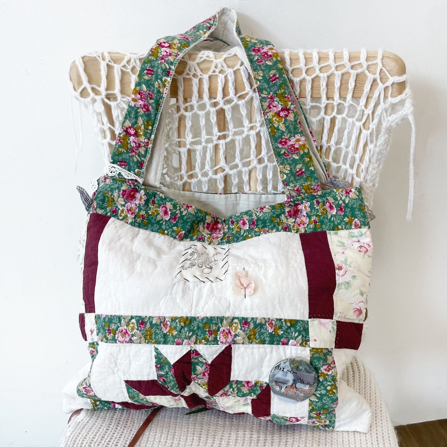 Patch work Bag+ / White / パッチワークビッグバッグ