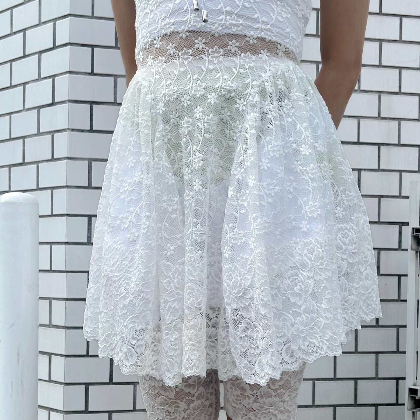 CIRCLE LACE DRESS / WHITE / サークルレースドレス