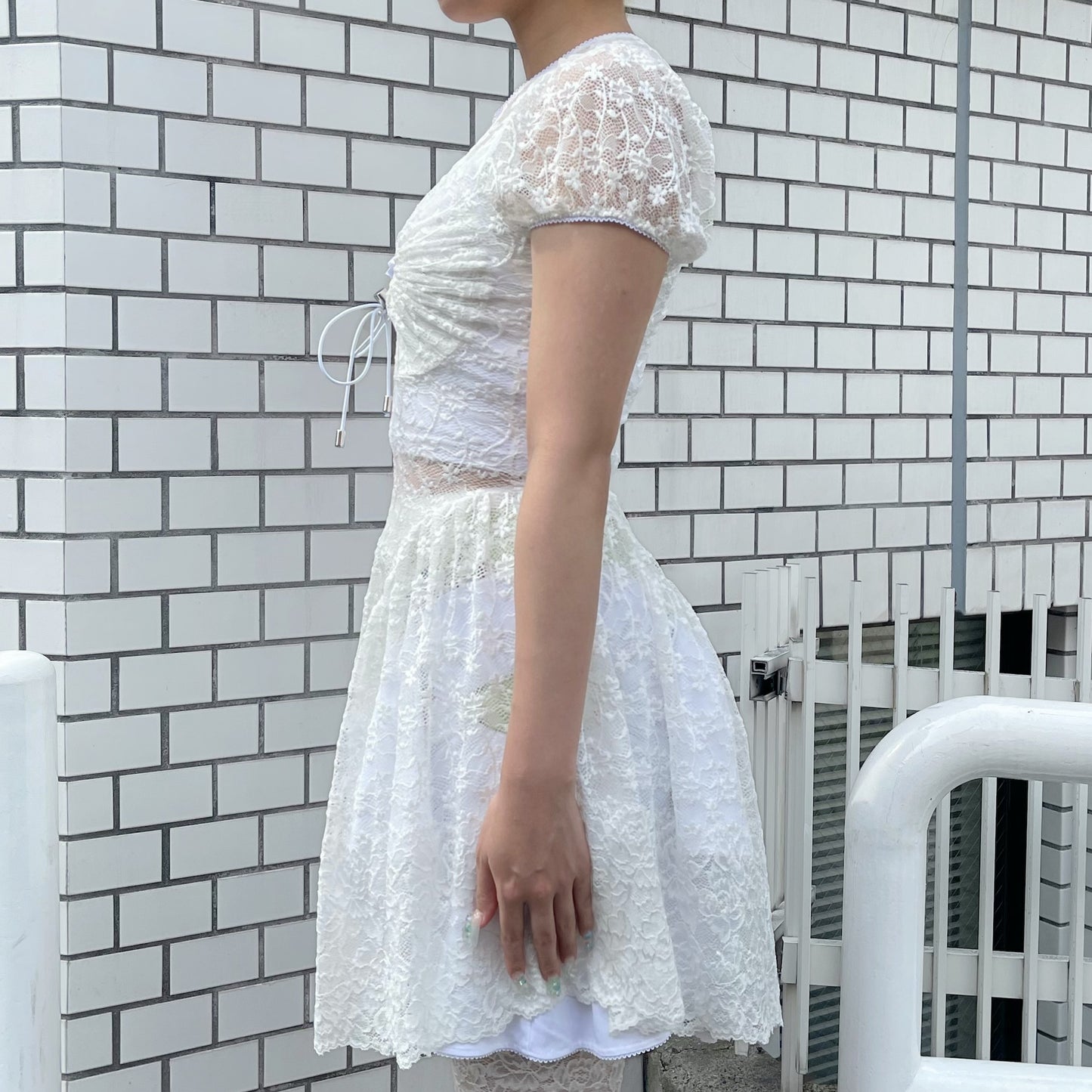 CIRCLE LACE DRESS / WHITE / サークルレースドレス