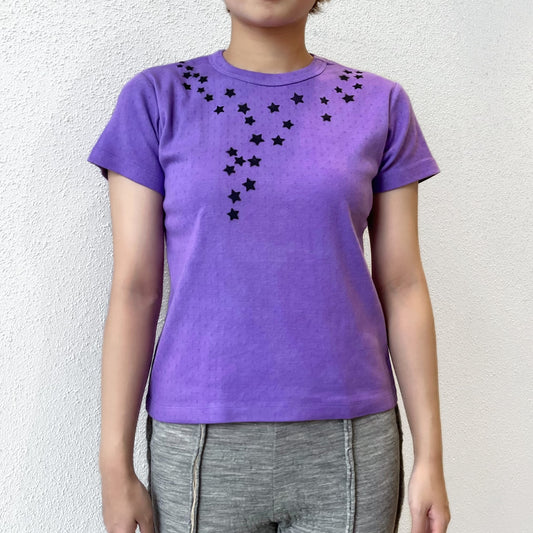 necklace tee / purple / エアブラシTシャツ