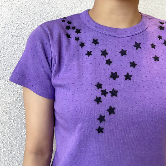 necklace tee / purple / エアブラシTシャツ