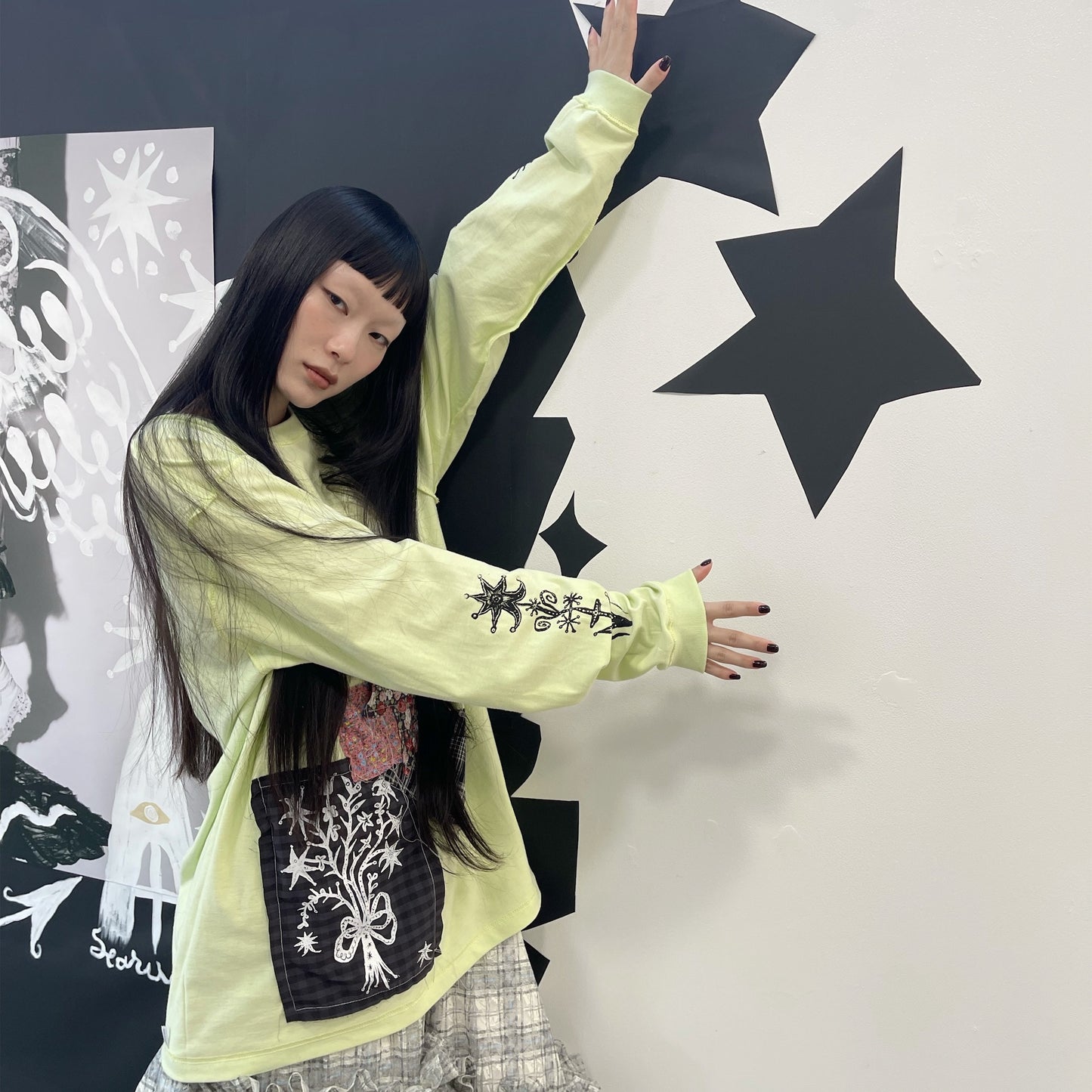 Harune collabolation Long Tshirt / Green / コラボレーションロングスリーブTシャツ