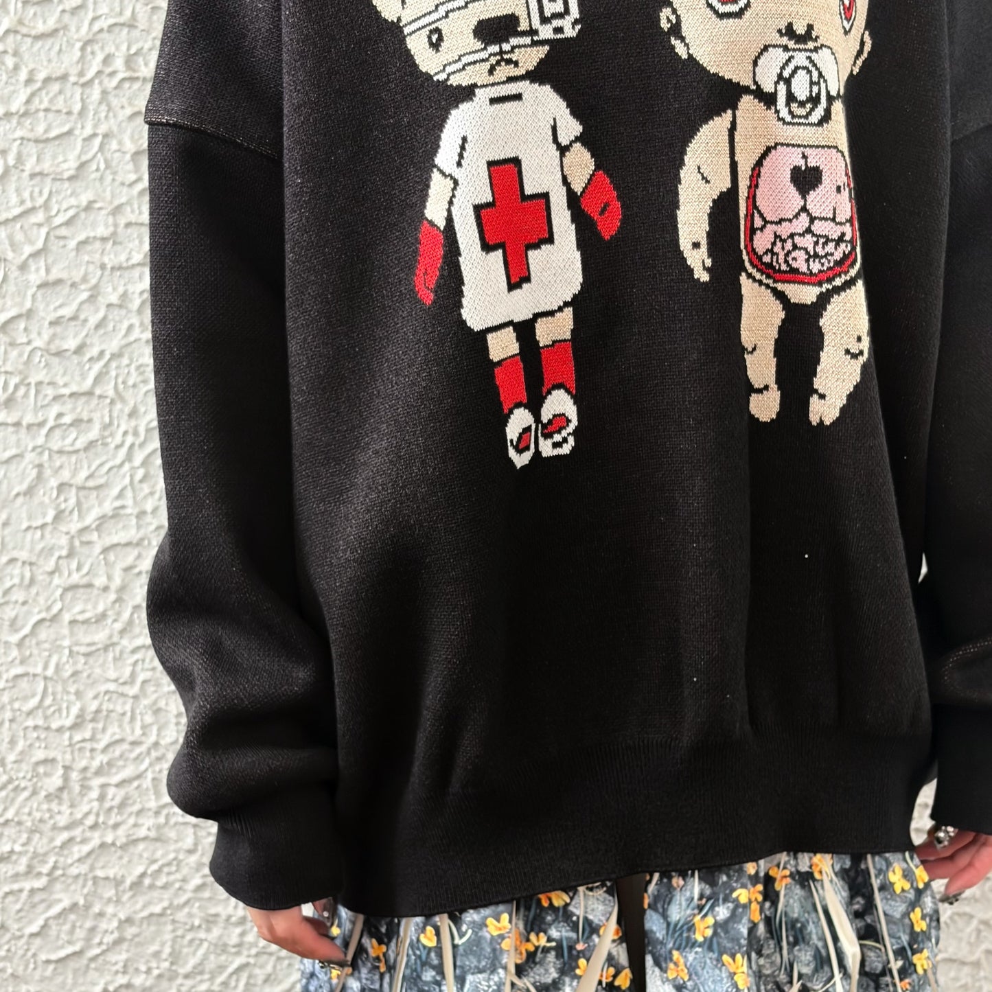 MEDICAL BRAID PULLOVER KNIT / BLACK / グラフィックニット