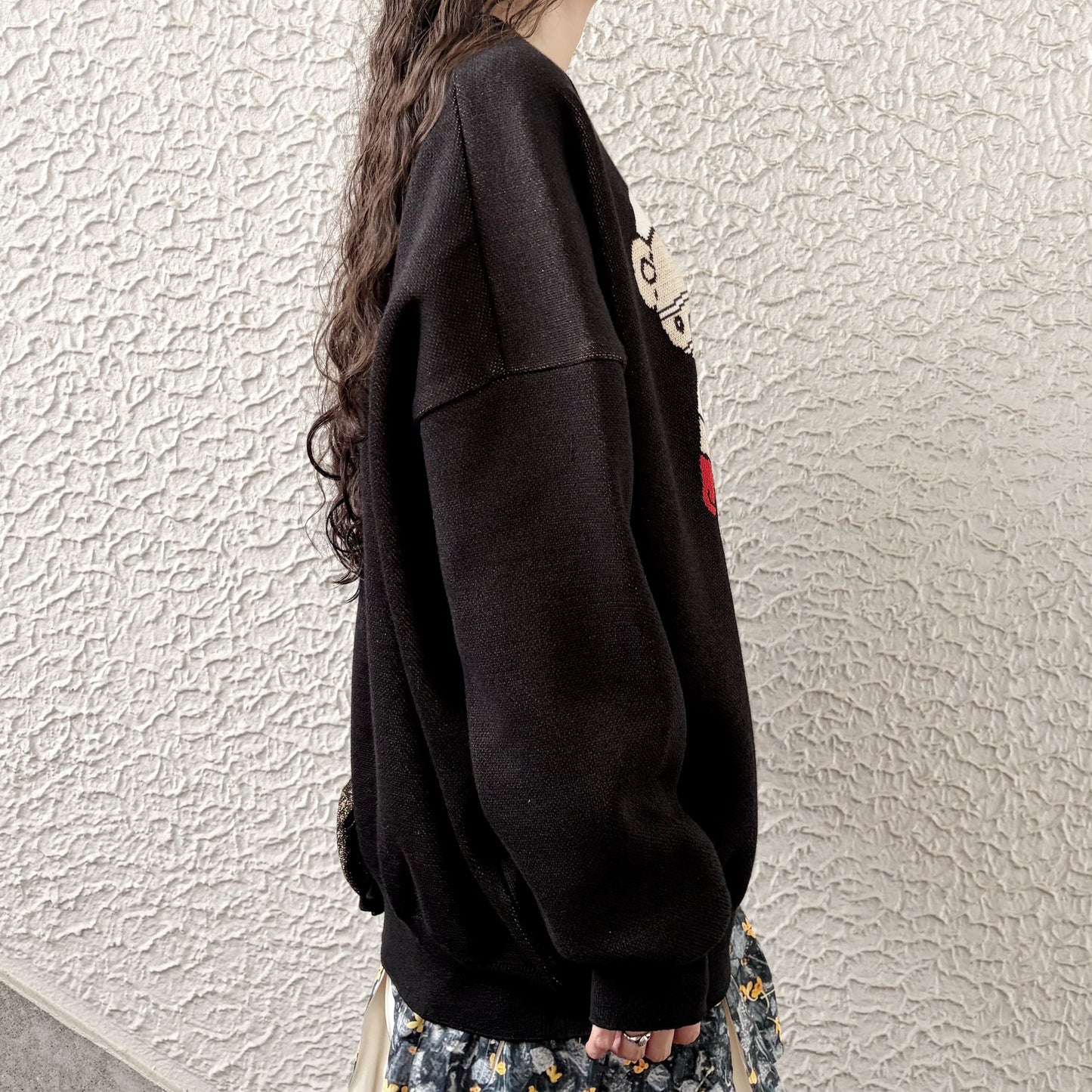 MEDICAL BRAID PULLOVER KNIT / BLACK / グラフィックニット