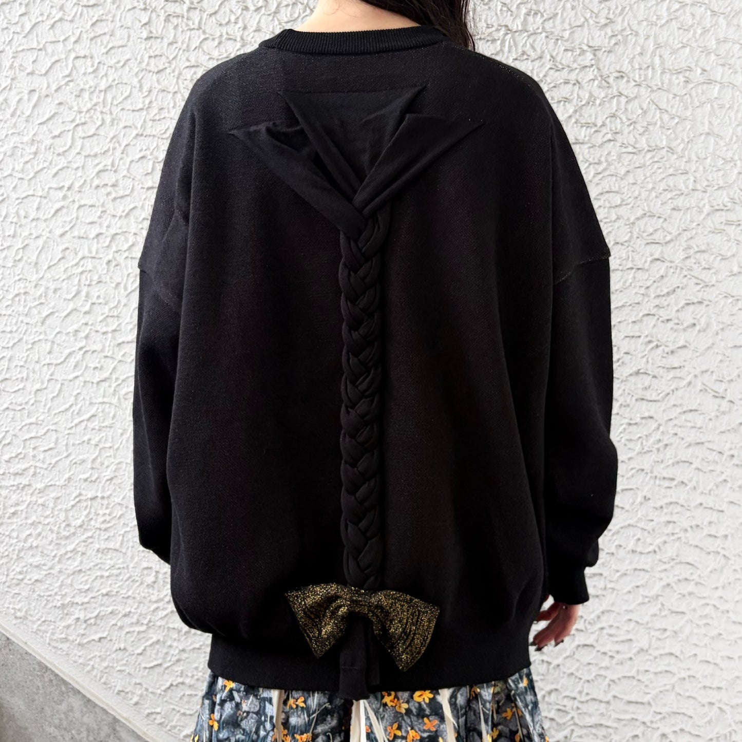 MEDICAL BRAID PULLOVER KNIT / BLACK / グラフィックニット