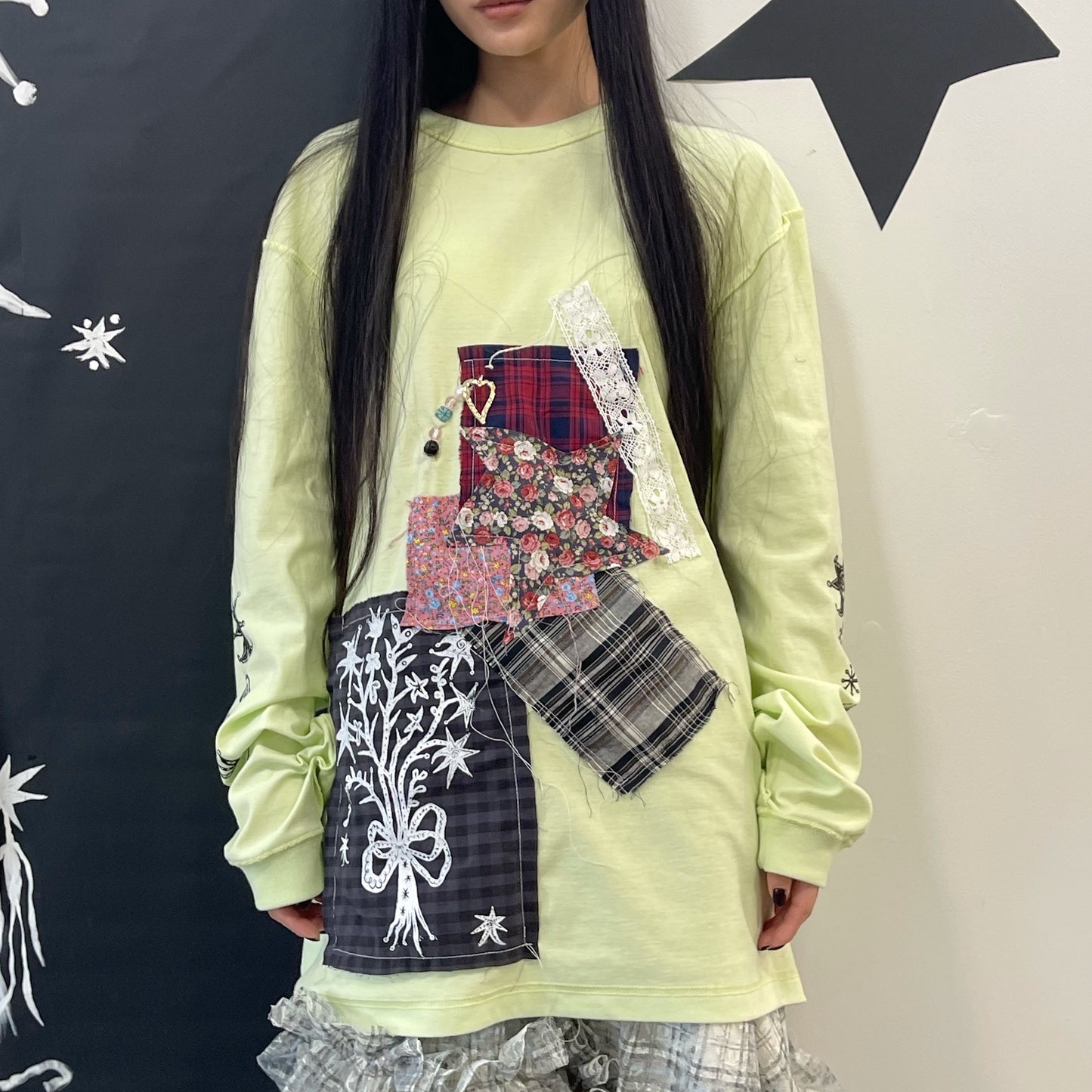 Harune collabolation Long Tshirt / Green / コラボレーションロングスリーブTシャツ