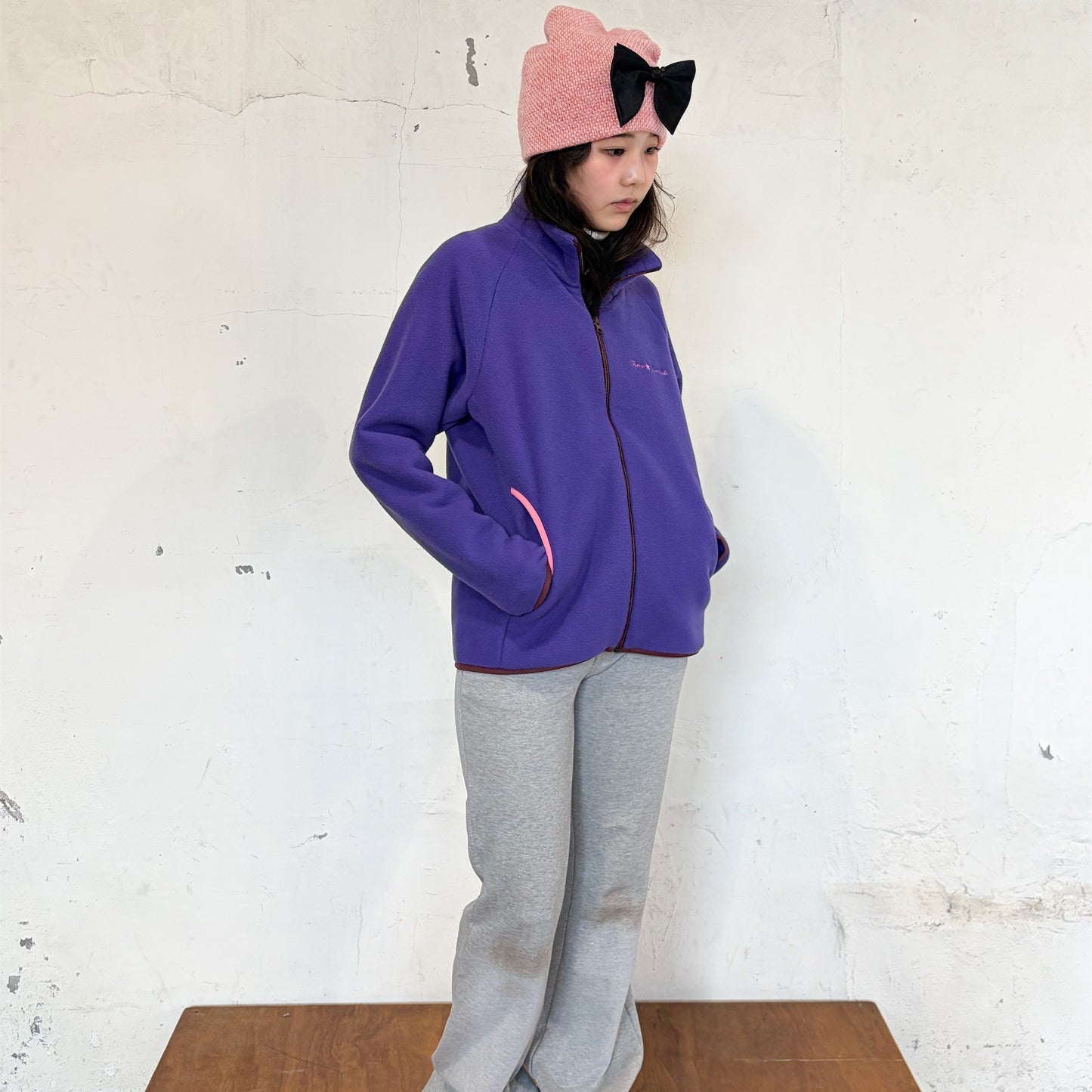 [F.E.E.S] soft fleece jacket / purple / ソフトフリースジャケット