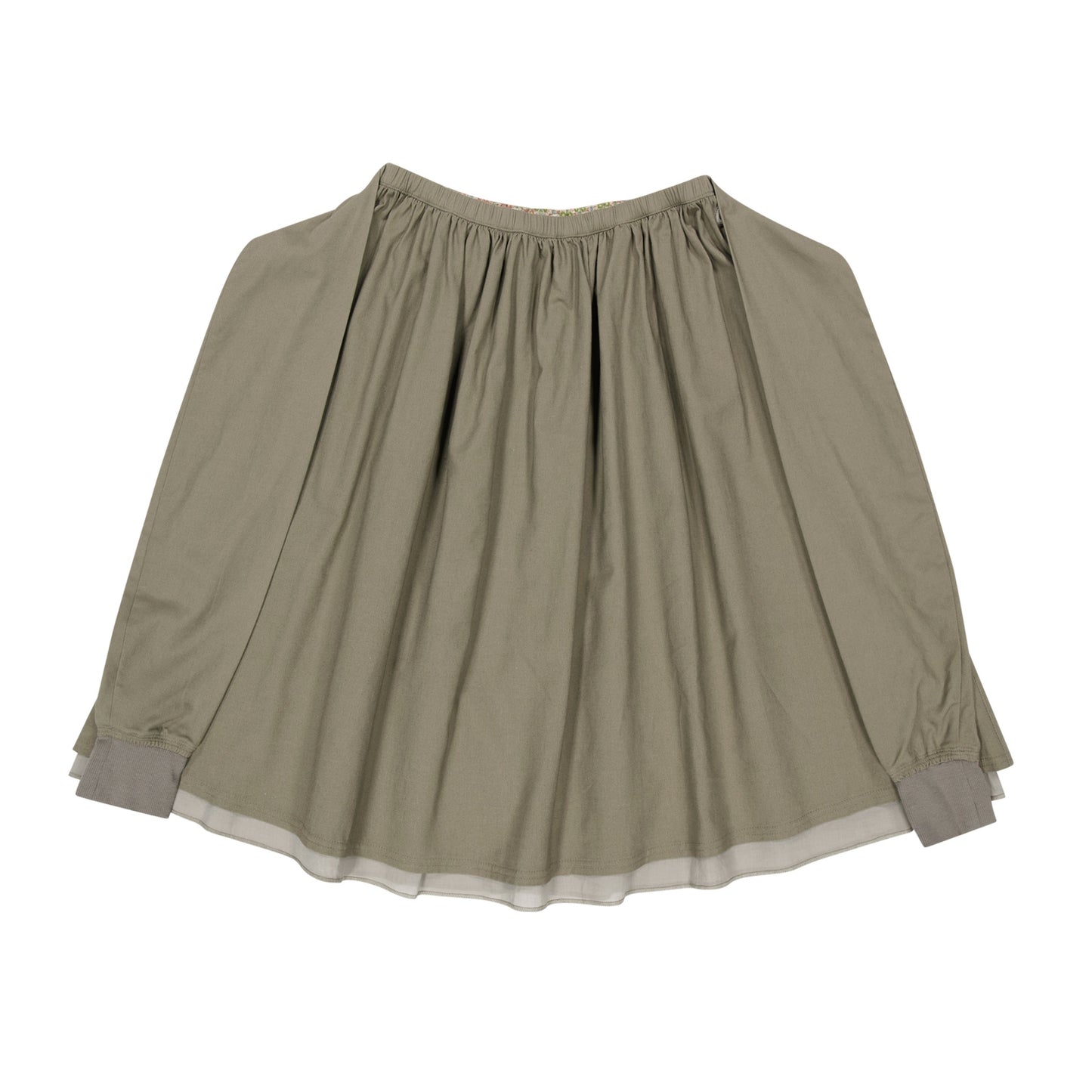 STRAP SHIRRING SKIRT / ASH BROWN / ストラップシャーリングスカート