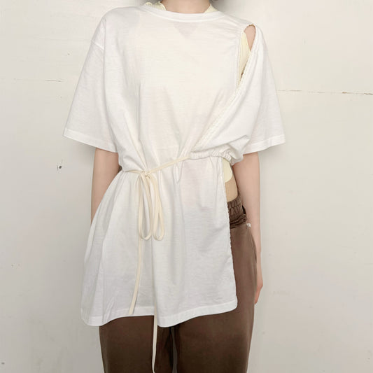The severed Tee / WHITE / スリットTシャツ