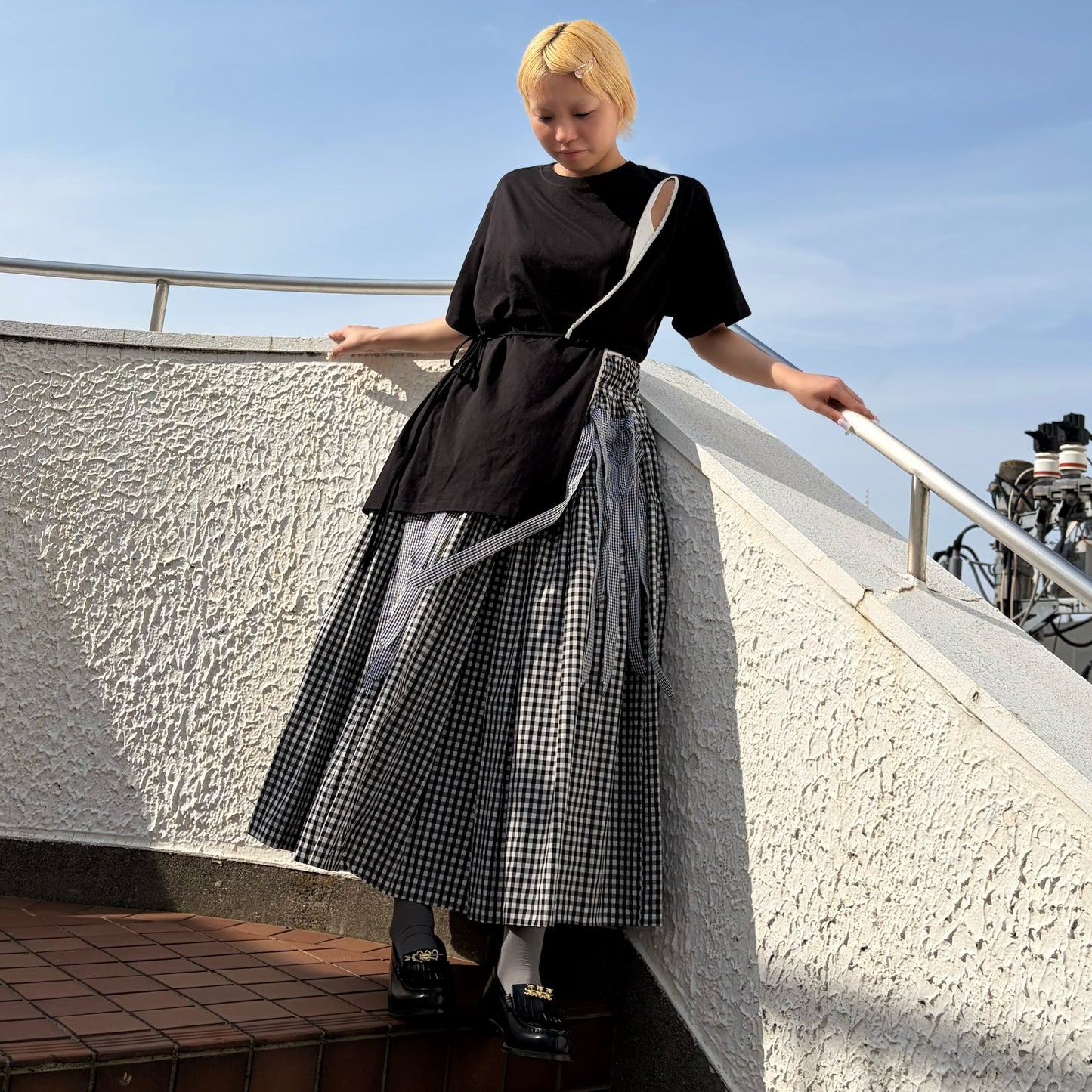 【SHEEP LIMITED】ribbon medley dress skirt / GINGHAM CHECK / リボンドレススカート