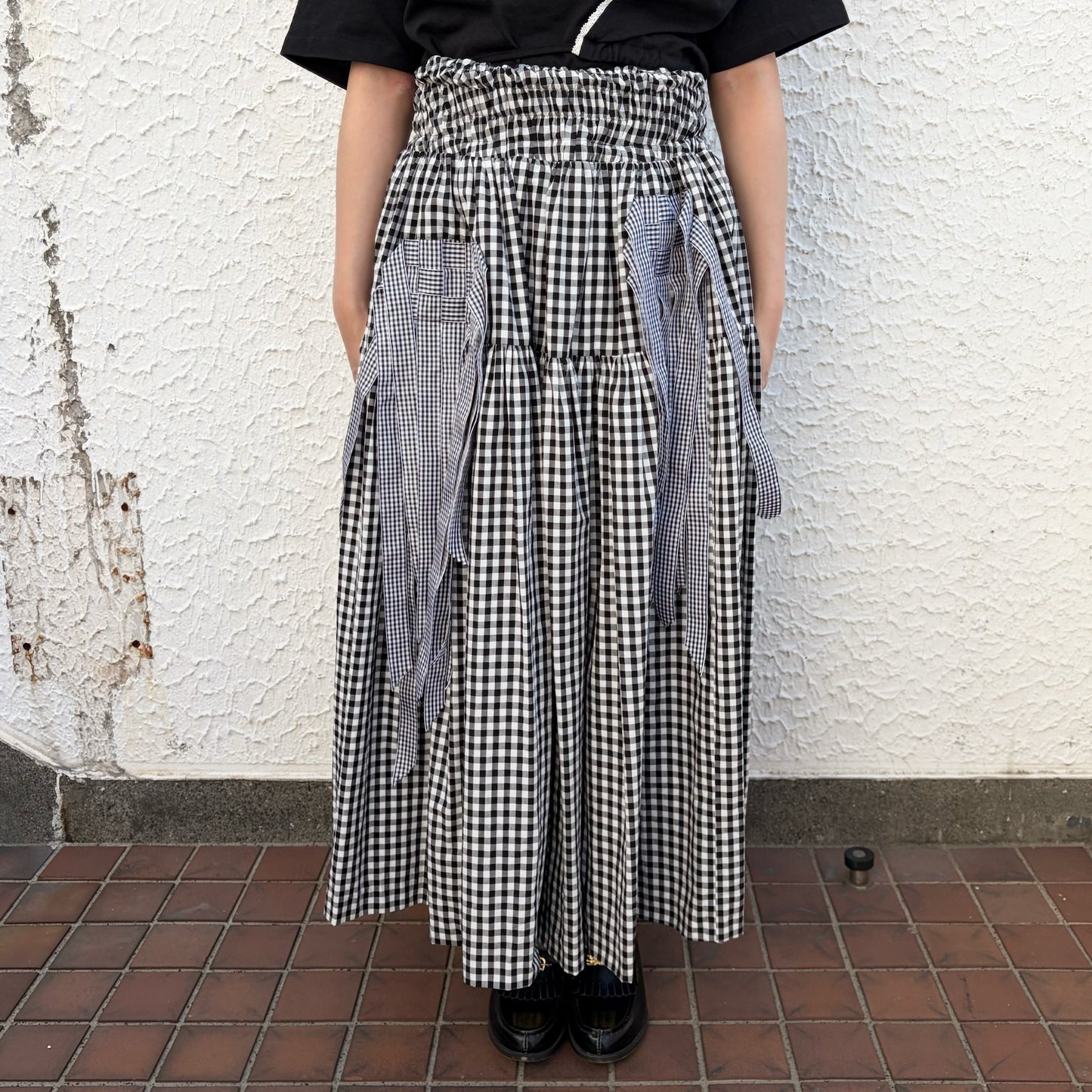 【SHEEP LIMITED】ribbon medley dress skirt / GINGHAM CHECK / リボンドレススカート