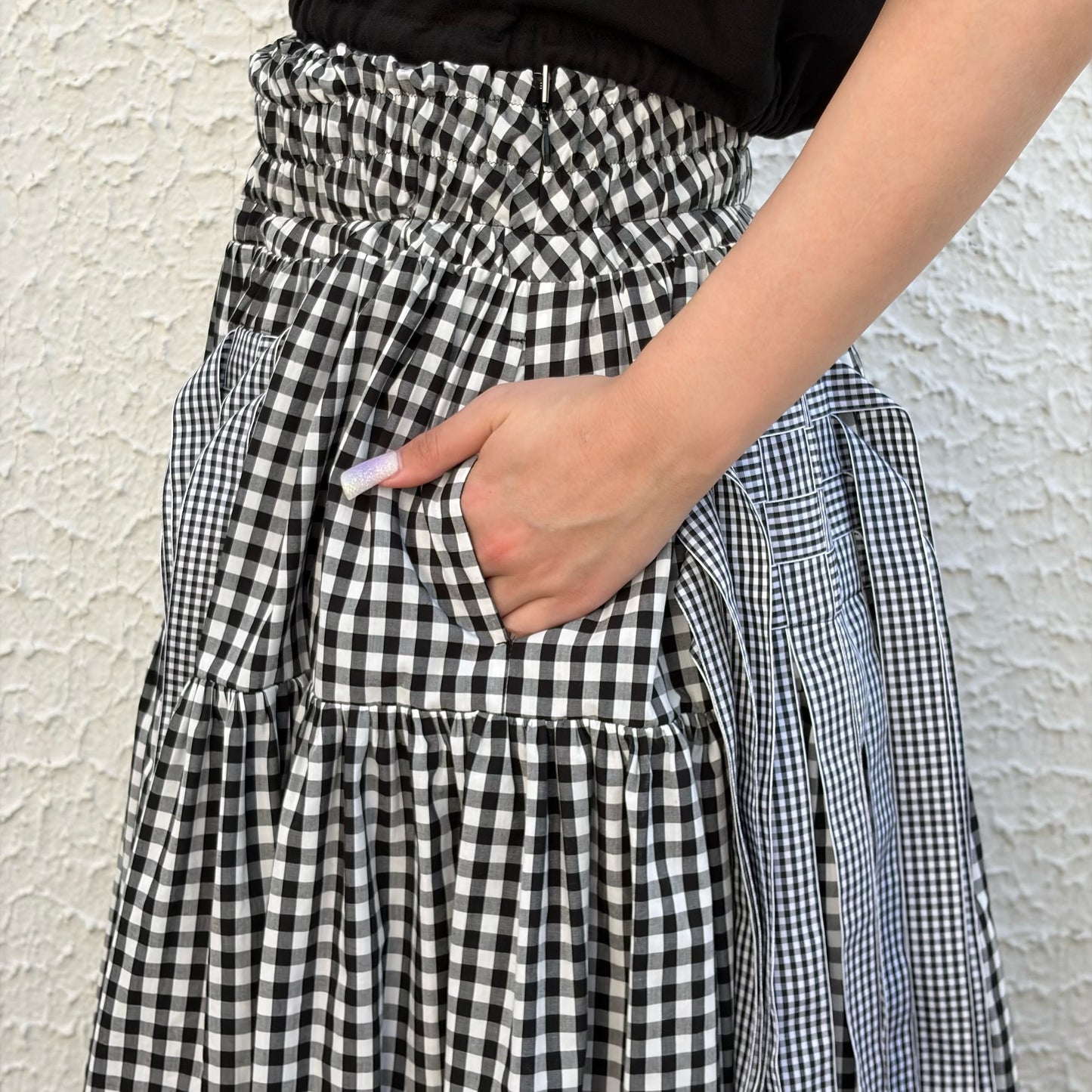 【SHEEP LIMITED】ribbon medley dress skirt / GINGHAM CHECK / リボンドレススカート