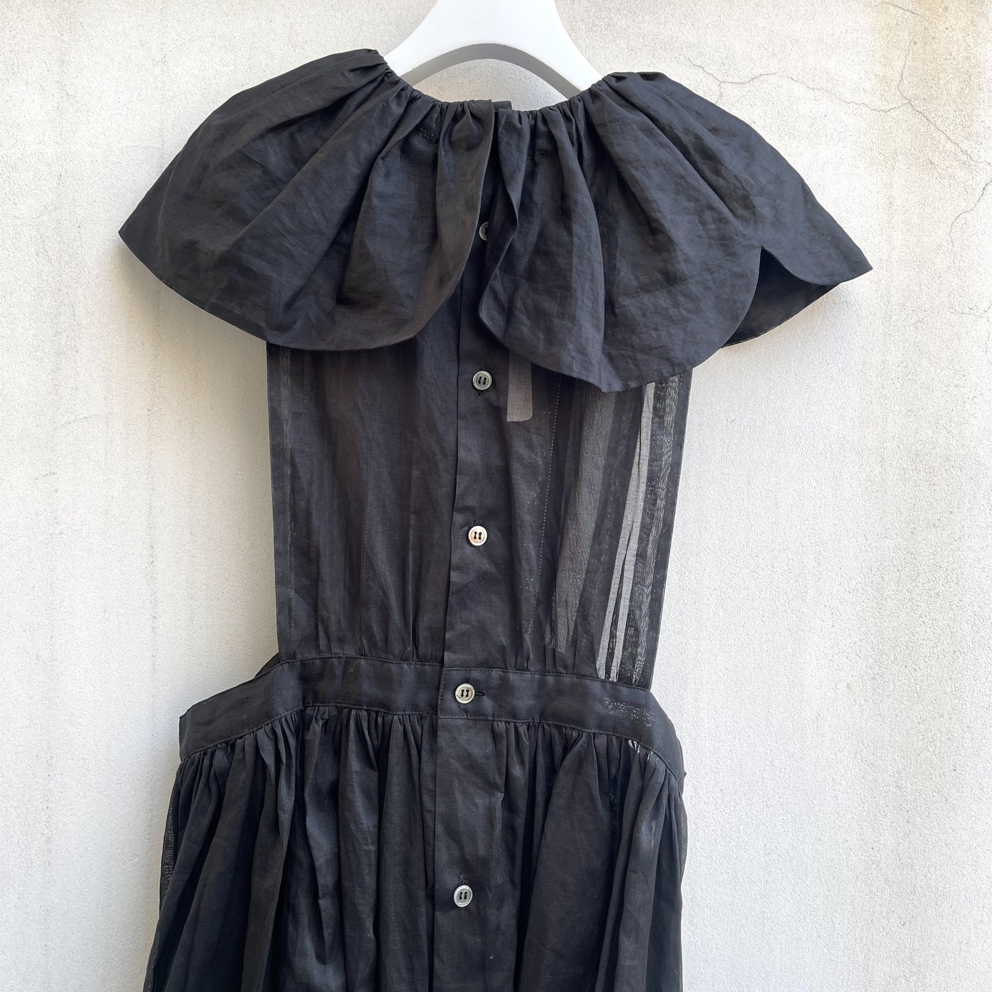 Sheer Cotton Dress / Black / シアーコットンドレス