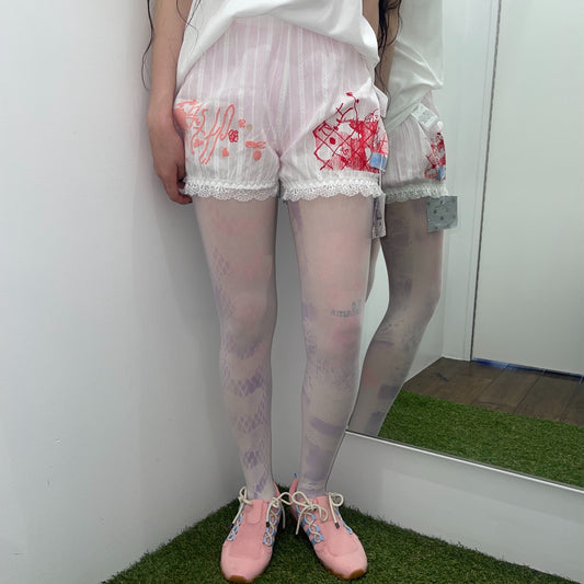【SHEEP SOUVENIR】sheep pants / red x pink / レースパンツ