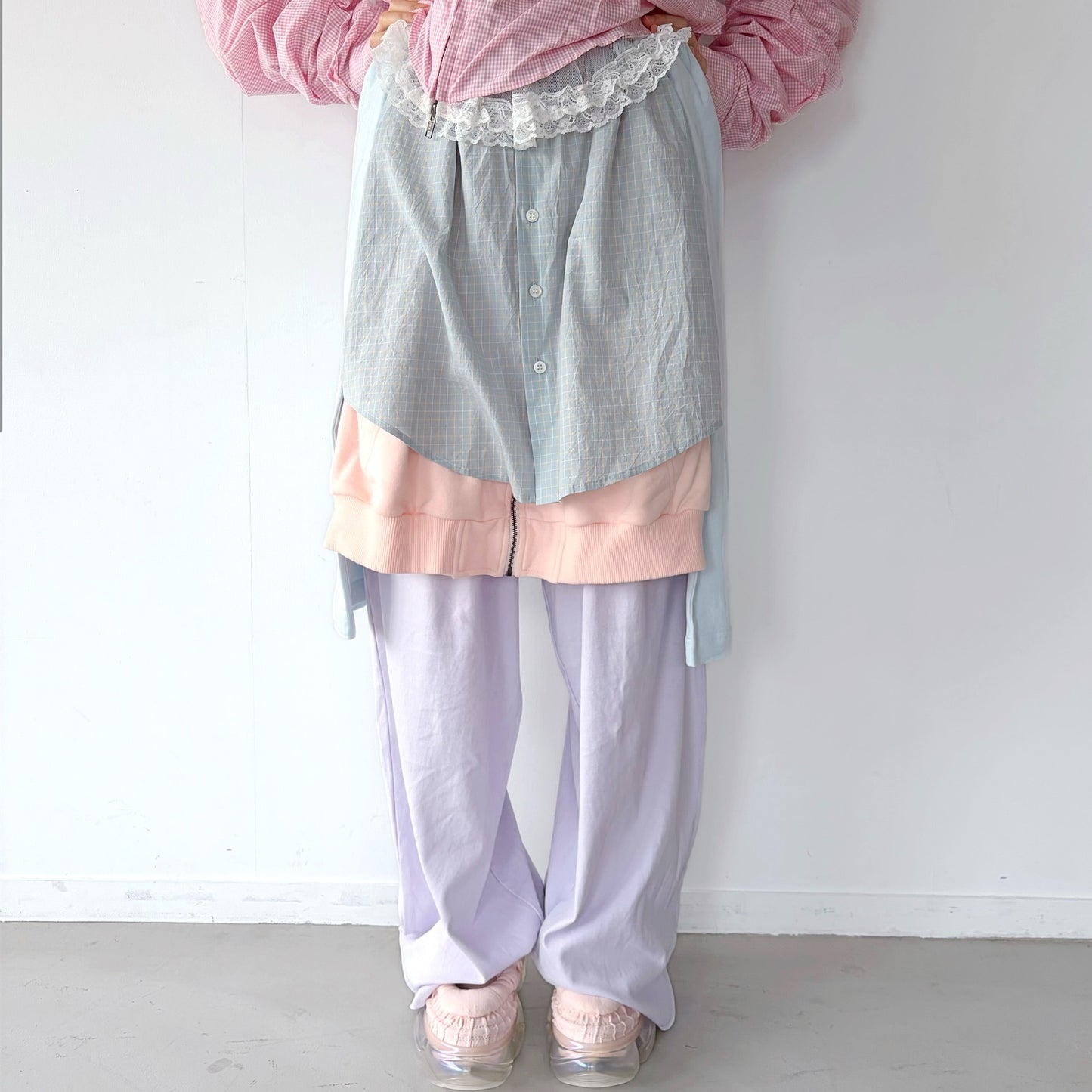 LAYERED PANTS / PURPLE-MINT / レイヤードパンツ