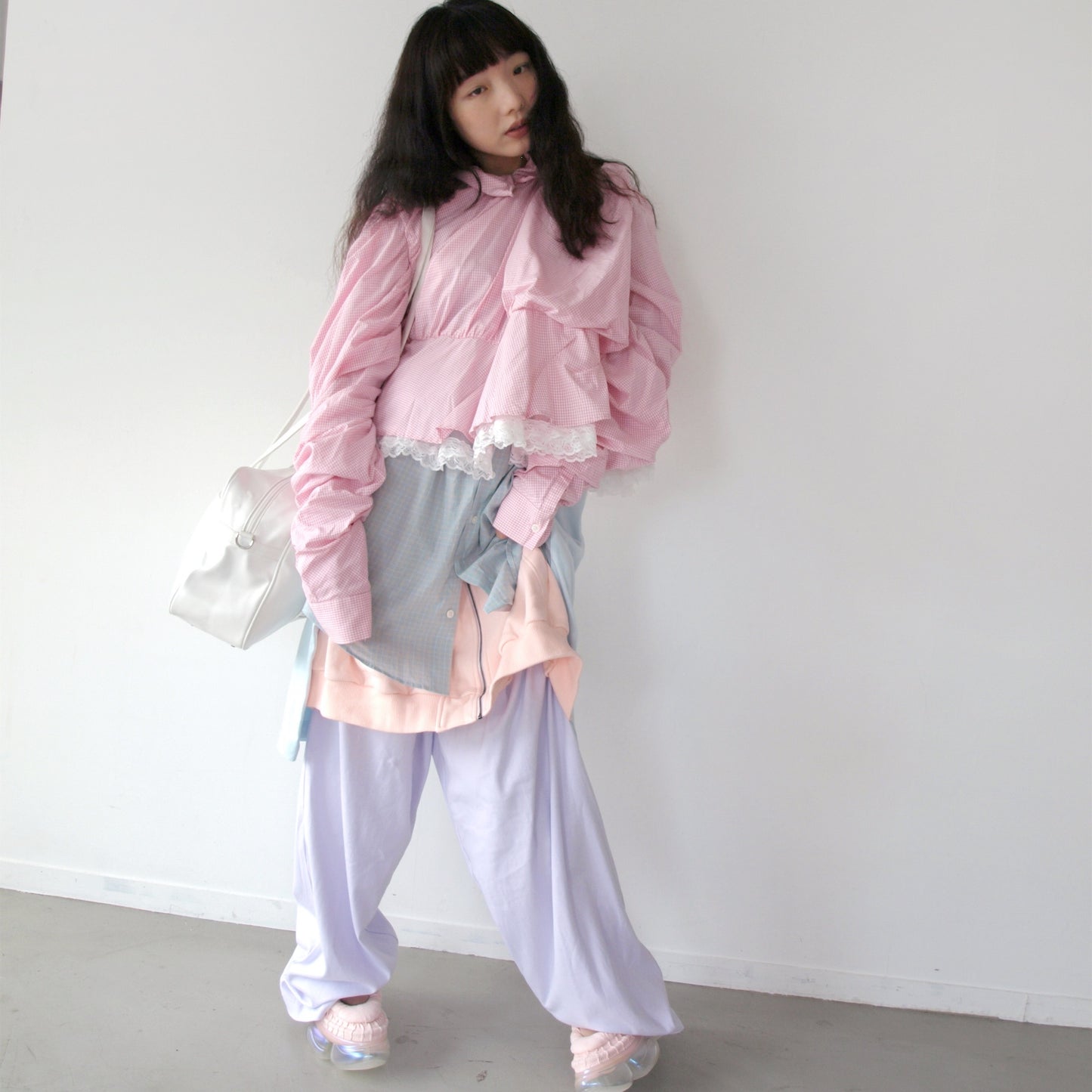 LAYERED PANTS / PURPLE-MINT / レイヤードパンツ