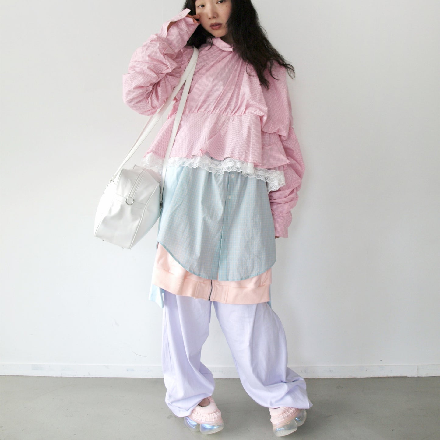 LAYERED PANTS / PURPLE-MINT / レイヤードパンツ