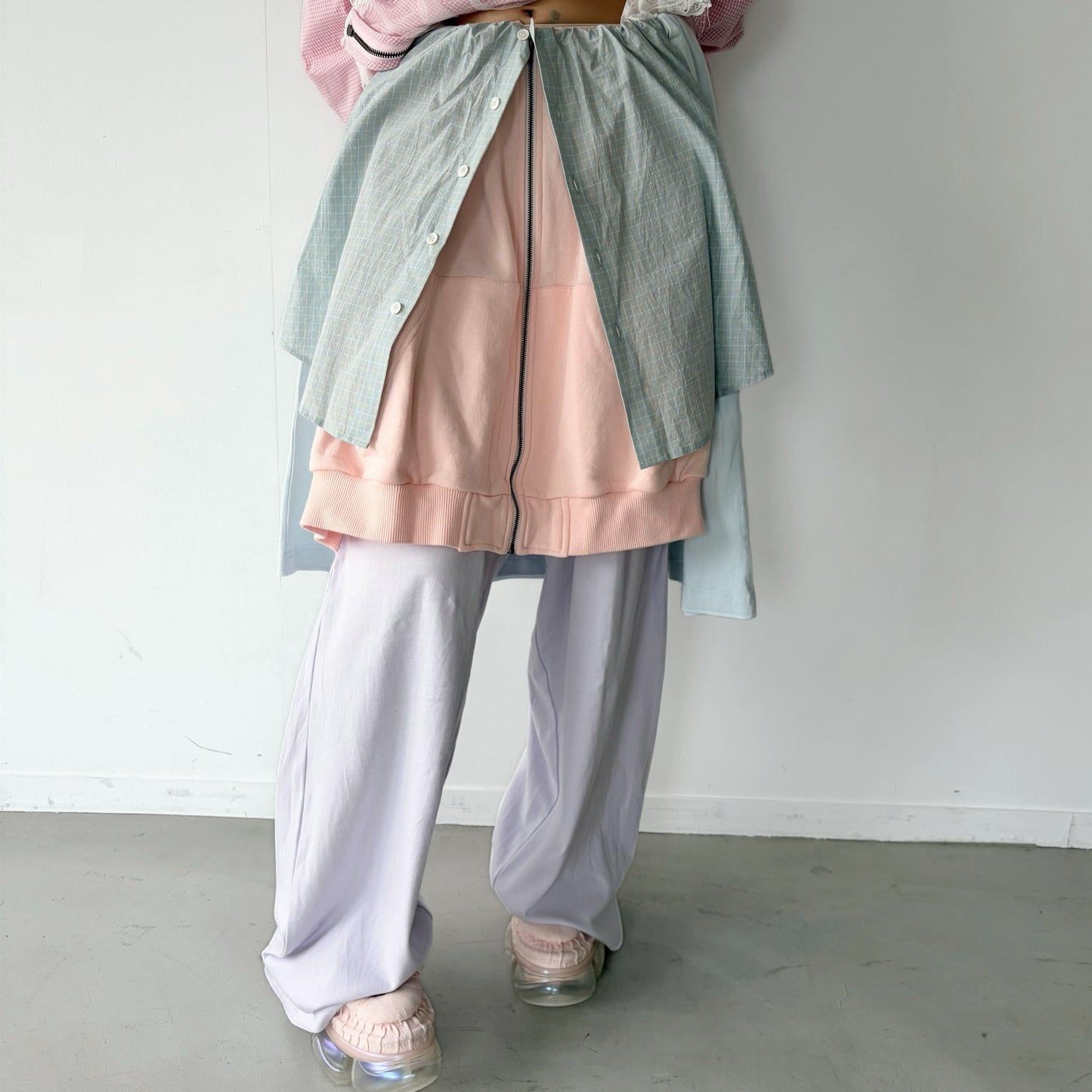 LAYERED PANTS / PURPLE-MINT / レイヤードパンツ