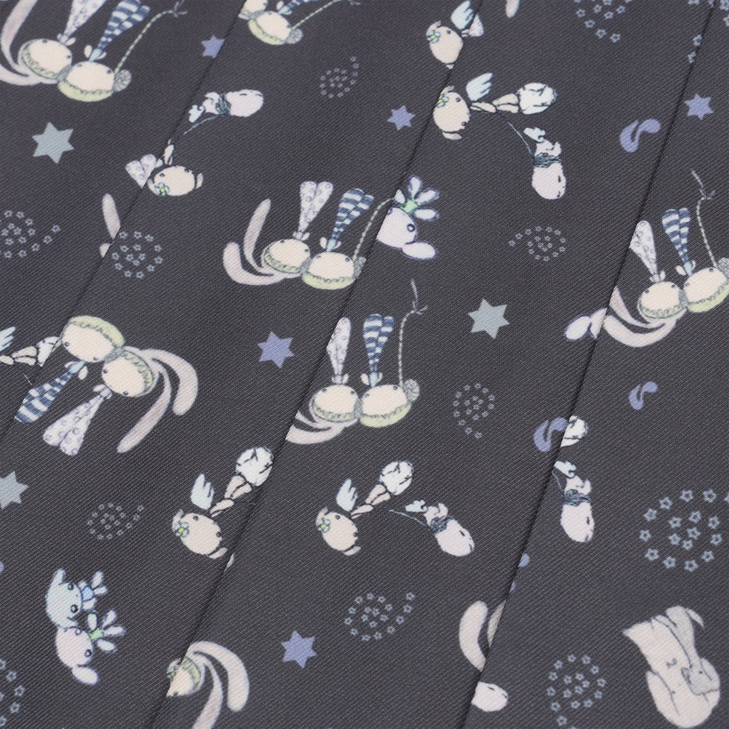 TEJI TWO-TONE PATTERN PLEATS SKIRT / CHARCOAL / パターンプリーツスカート