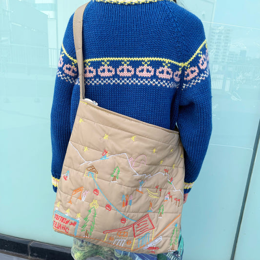 quilting shoulder bag / beige x yellow / キルティングショルダーバッグ