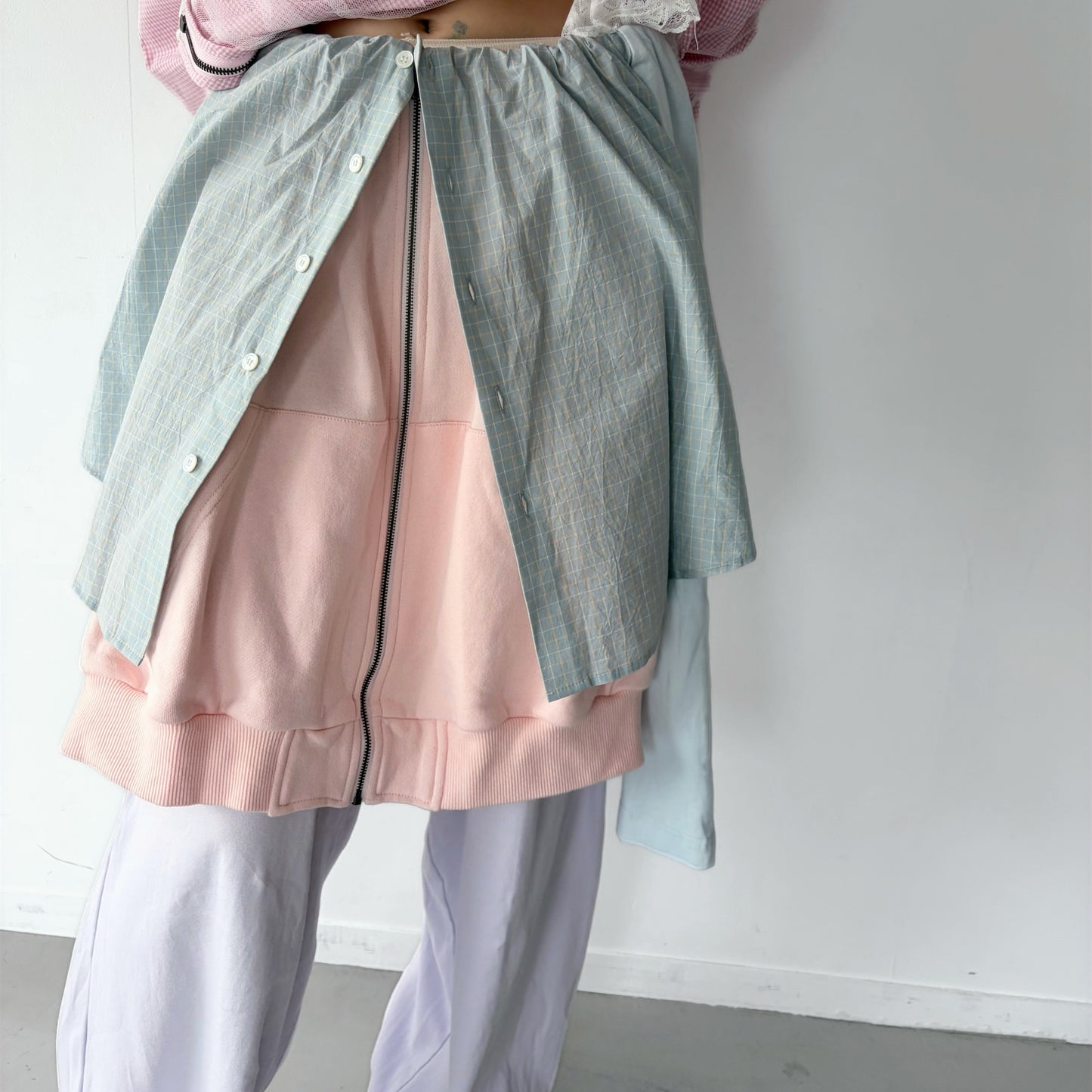 LAYERED PANTS / PURPLE-MINT / レイヤードパンツ