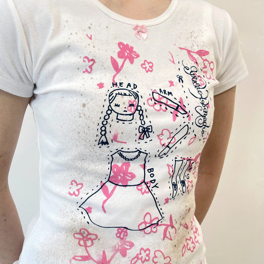 Flower Print Tshirt / White / グラフィックTシャツ