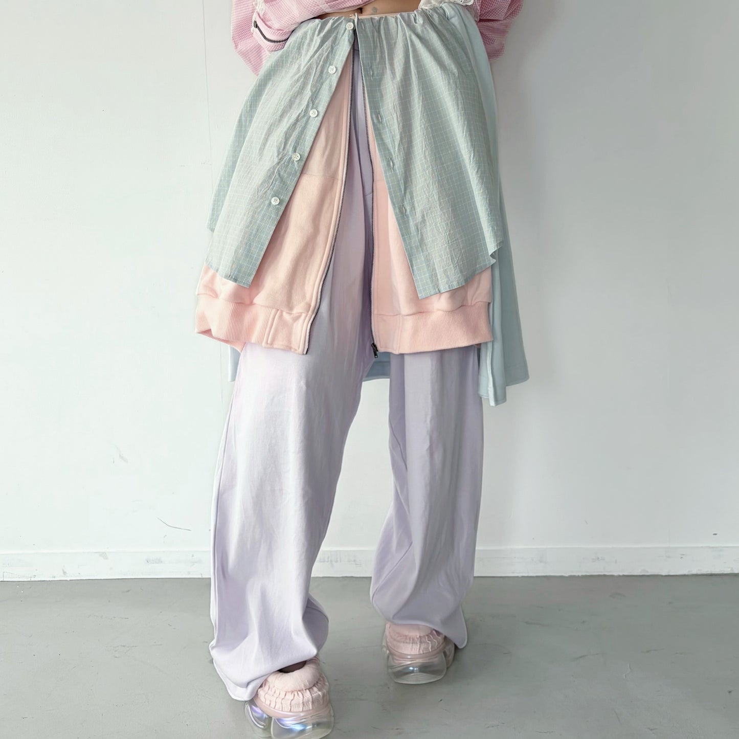 LAYERED PANTS / PURPLE-MINT / レイヤードパンツ
