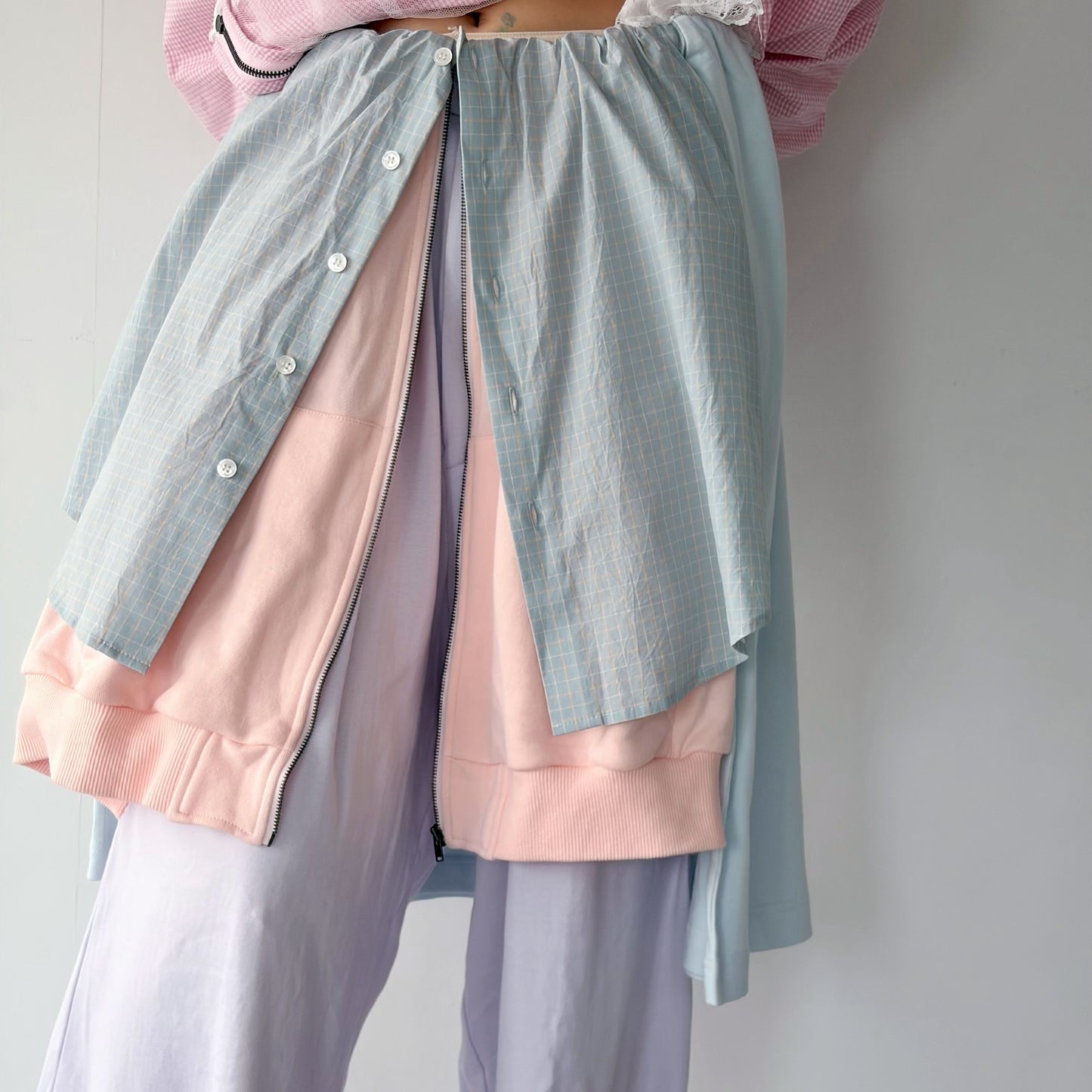 LAYERED PANTS / PURPLE-MINT / レイヤードパンツ