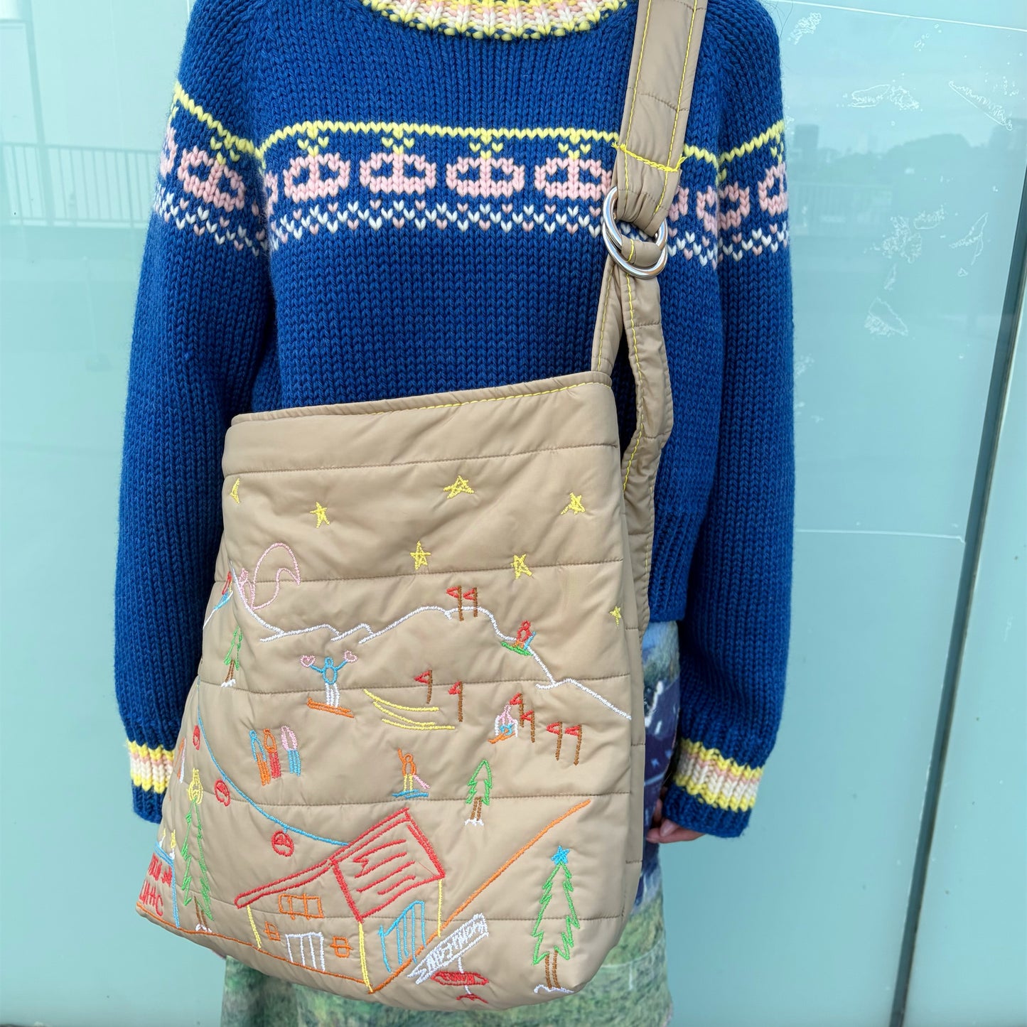 quilting shoulder bag / beige x yellow / キルティングショルダーバッグ