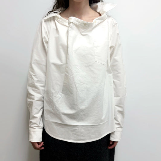 wide-neck shirt / white / ワイドネックシャツ