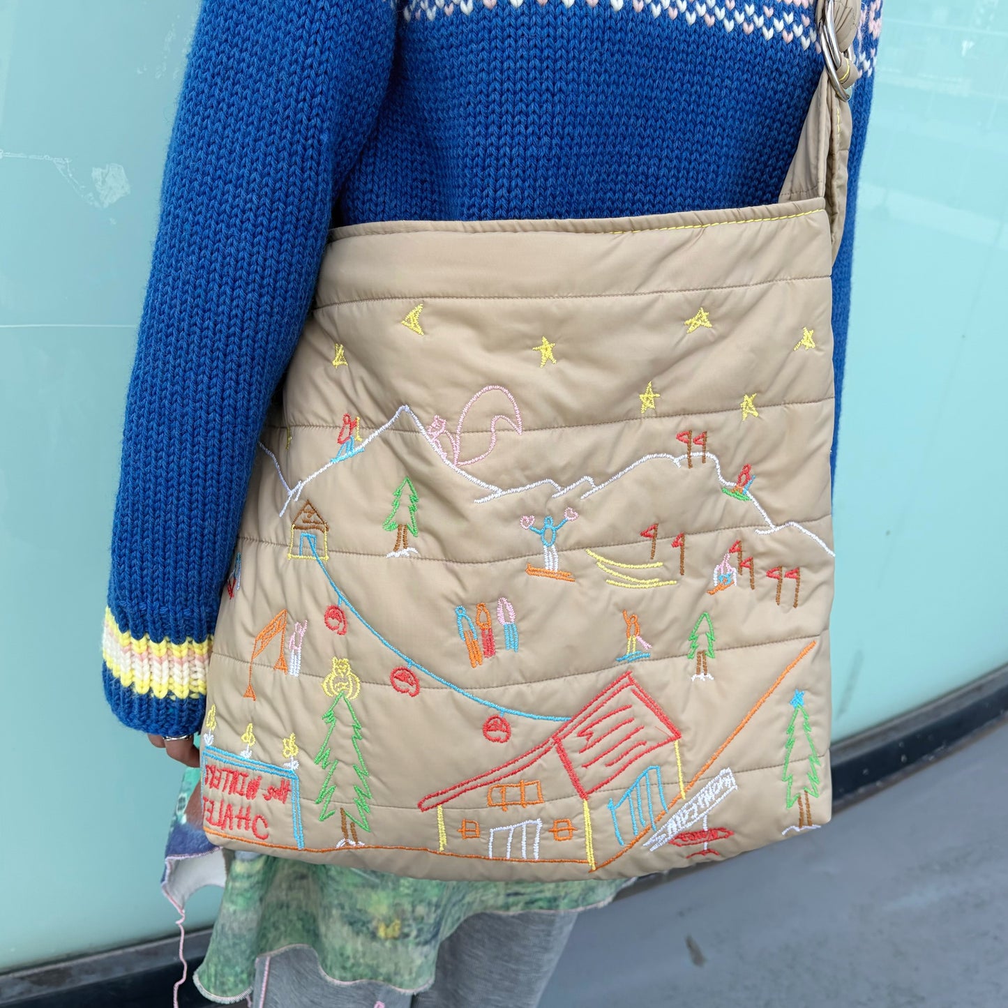 quilting shoulder bag / beige x yellow / キルティングショルダーバッグ