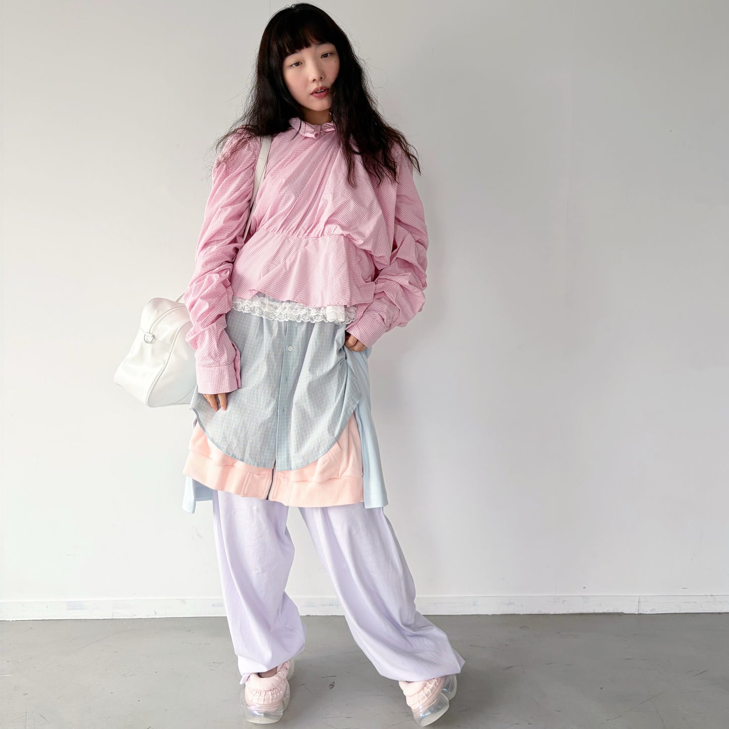 LAYERED PANTS / PURPLE-MINT / レイヤードパンツ