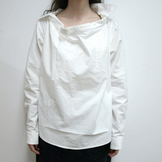wide-neck shirt / white / ワイドネックシャツ