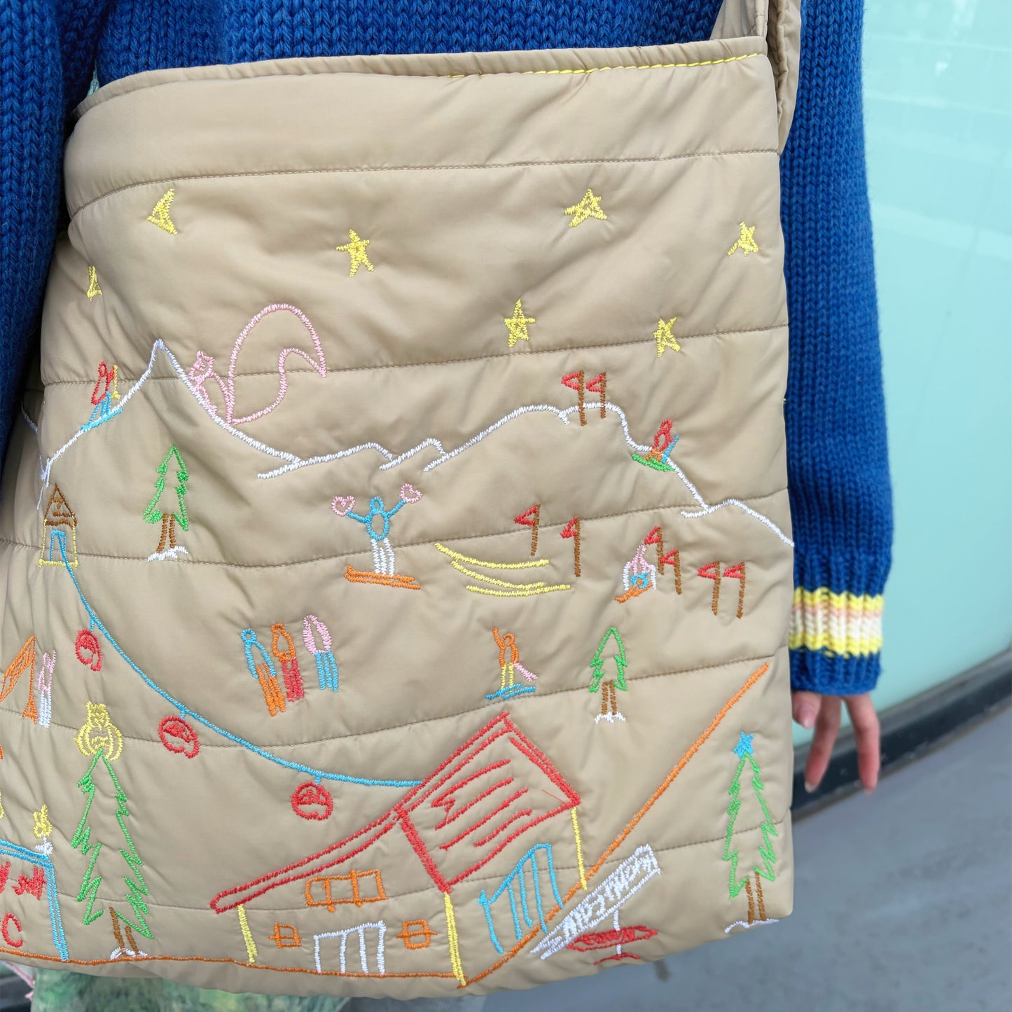 quilting shoulder bag / beige x yellow / キルティングショルダーバッグ