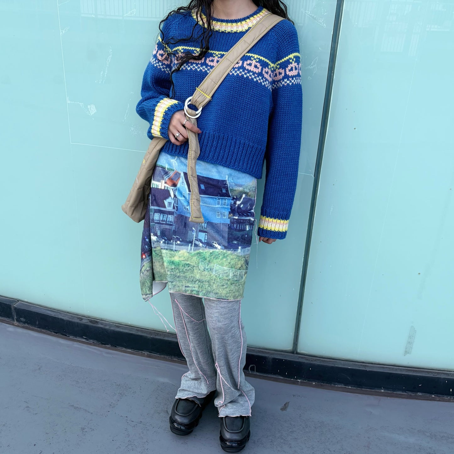 quilting shoulder bag / beige x yellow / キルティングショルダーバッグ