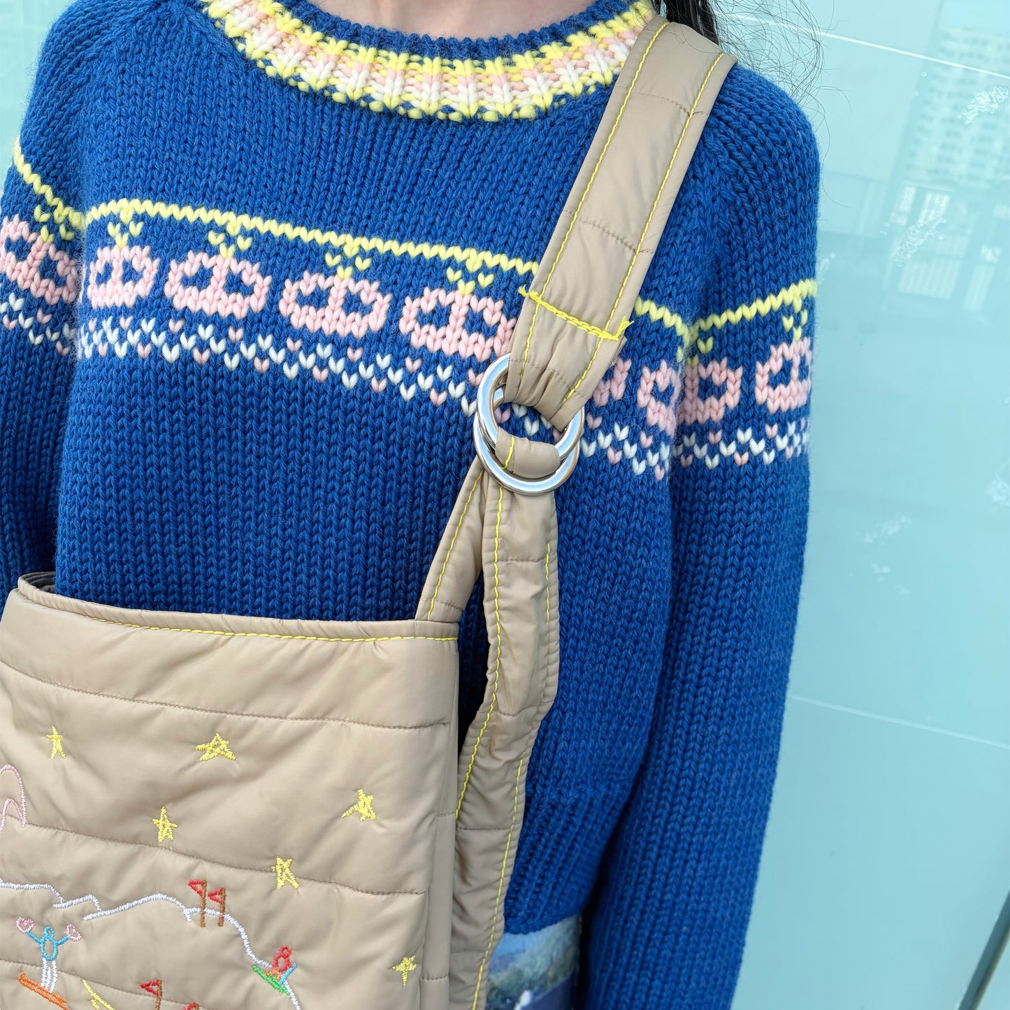 quilting shoulder bag / beige x yellow / キルティングショルダーバッグ