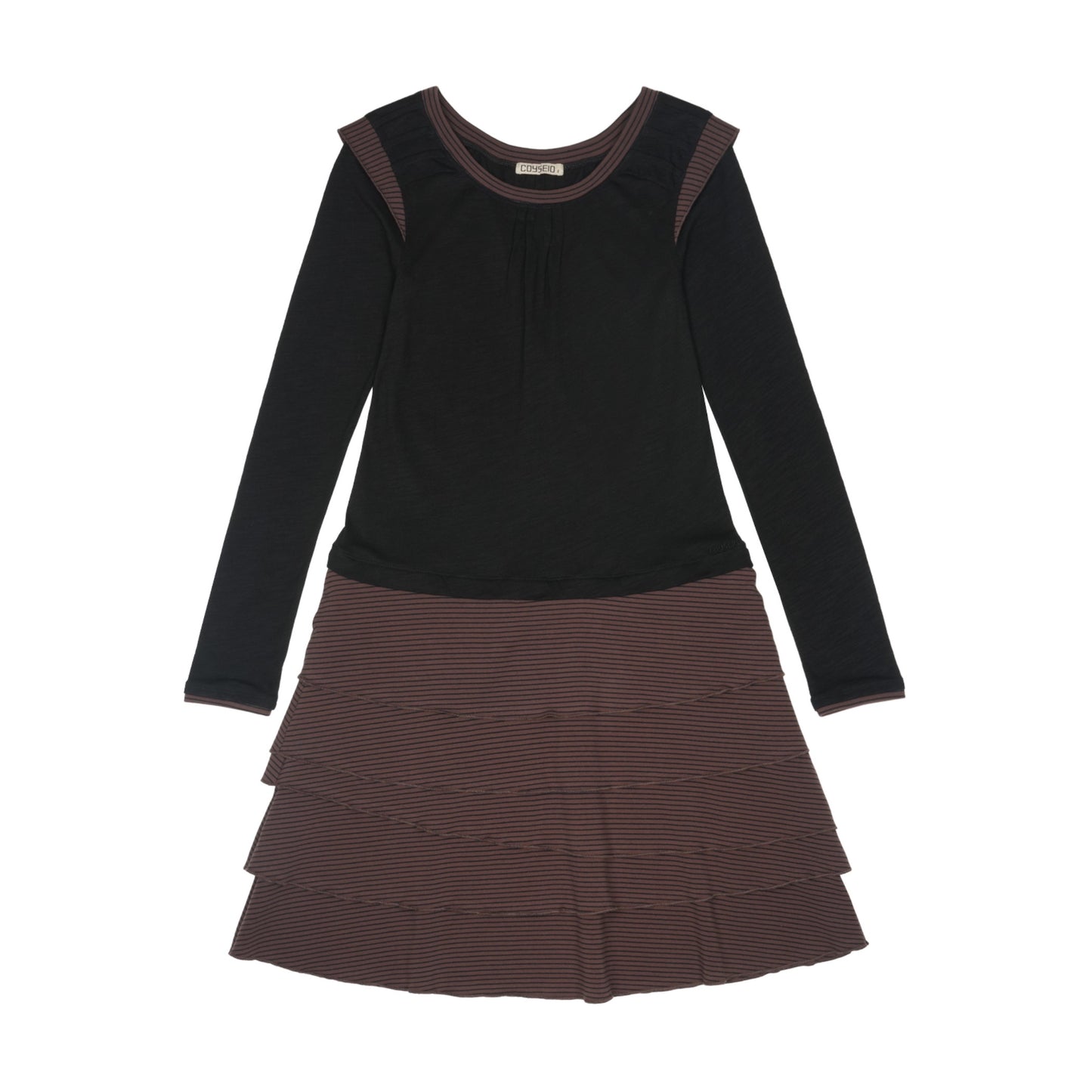 STRIPE CANCAN ONE PIECE / BLACK / ストライプワンピース