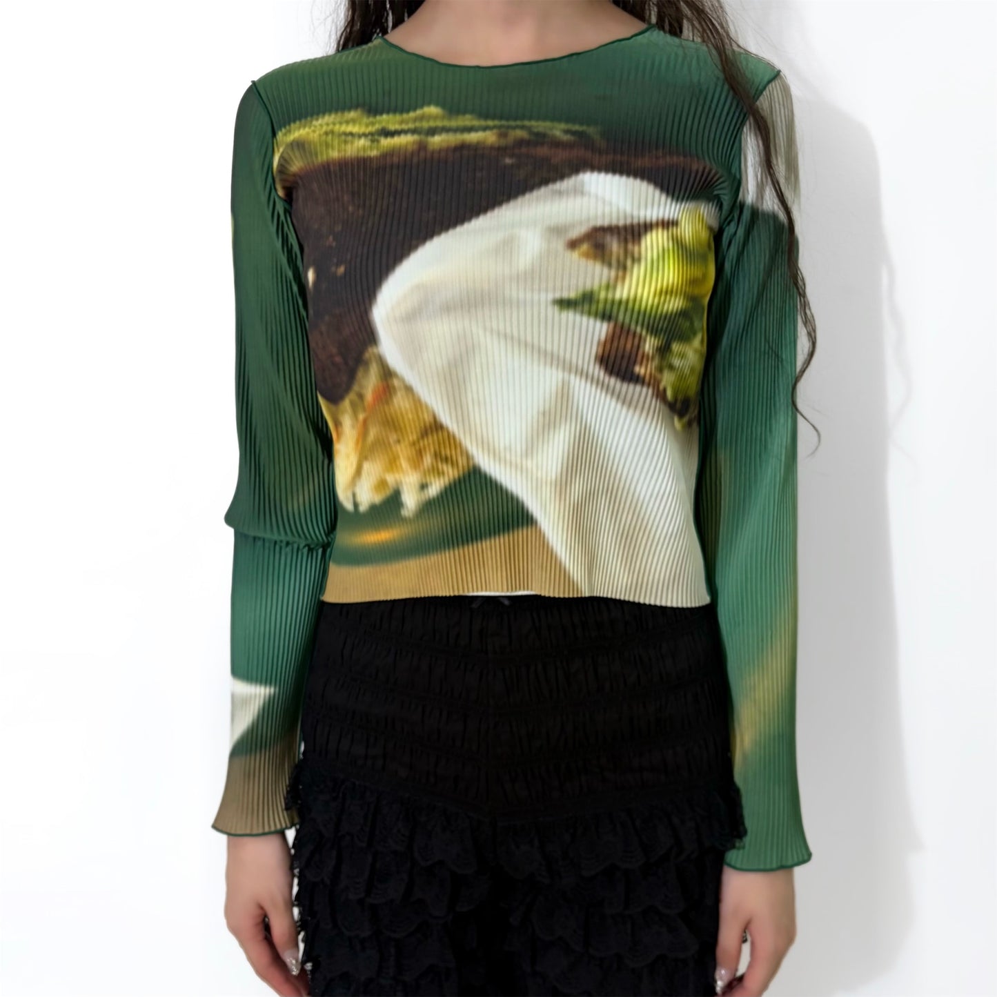 FOOD GRAPHIC TINY TOP GAL / AVOCADO SANDWICH / グラフィックプリーツトップ