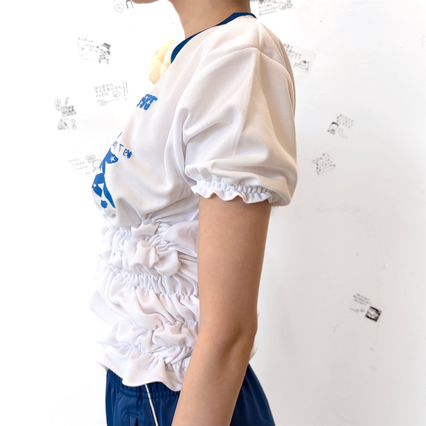 THE we are 友T / white×blue / プリントTシャツ