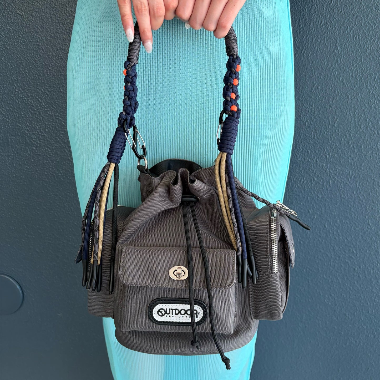 2WAY MULITI POCKET POUCH BAG / GRAY / 2WAYマルチポケット巾着BAG feat.OUTDOOR PRODUCTS