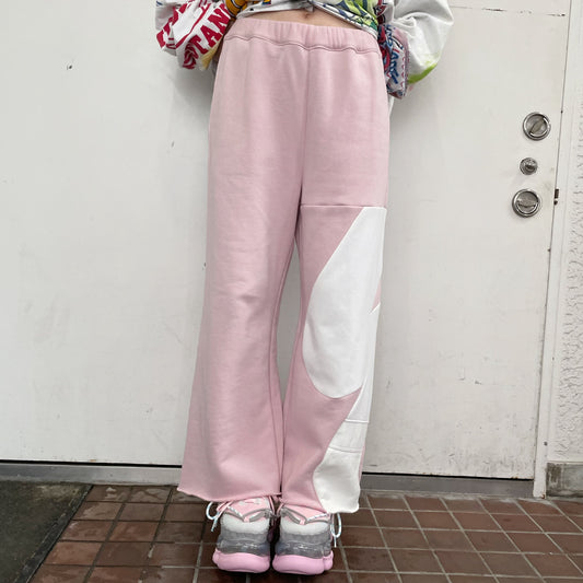 UNE UNE WIDE FLARE PANTS / PINK / ワイドフレアパンツ