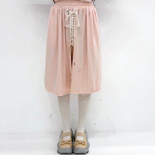 [fa.er.ie] lace-up half pants / pink / レースアップハーフパンツ