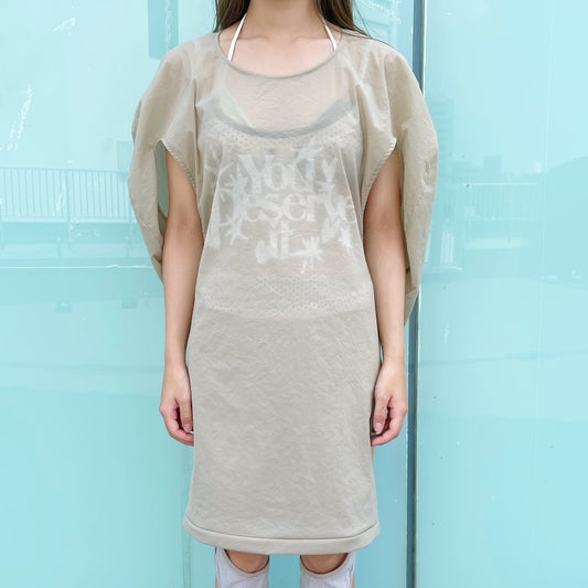 Deflated Balloon Dress / Beige / バルーンドレス