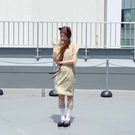 Deflated Balloon Dress / Beige / バルーンドレス