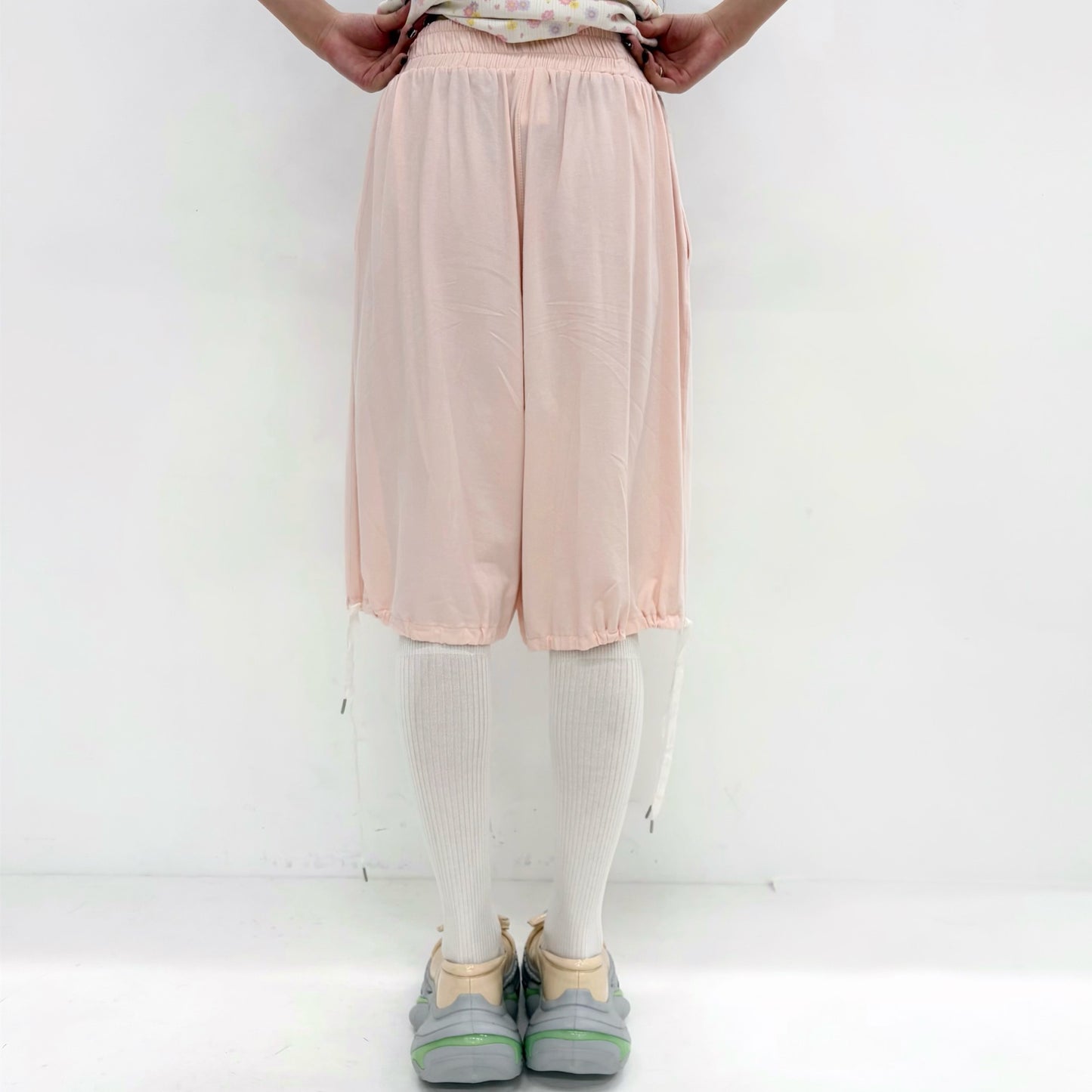 [fa.er.ie] lace-up half pants / pink / レースアップハーフパンツ