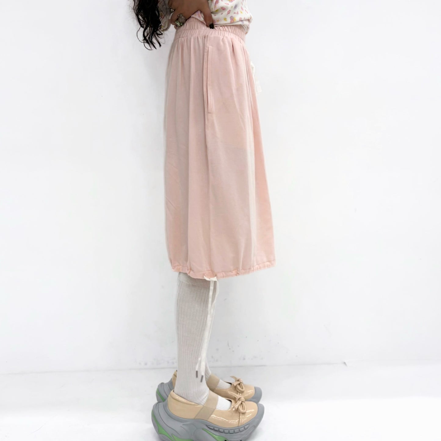 [fa.er.ie] lace-up half pants / pink / レースアップハーフパンツ