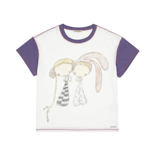 COLOR BLOCK GRAPHIC T-SHIRT / WHITE / カラーブロックTシャツ