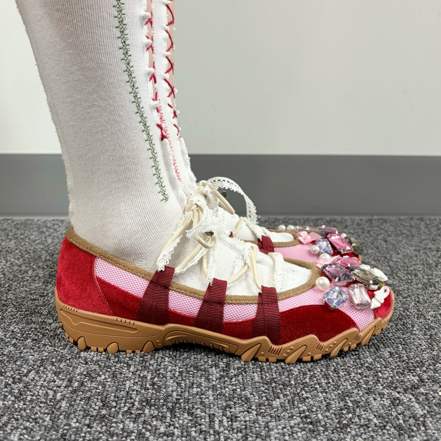 custom shoes / turn / red x pink / 24cm