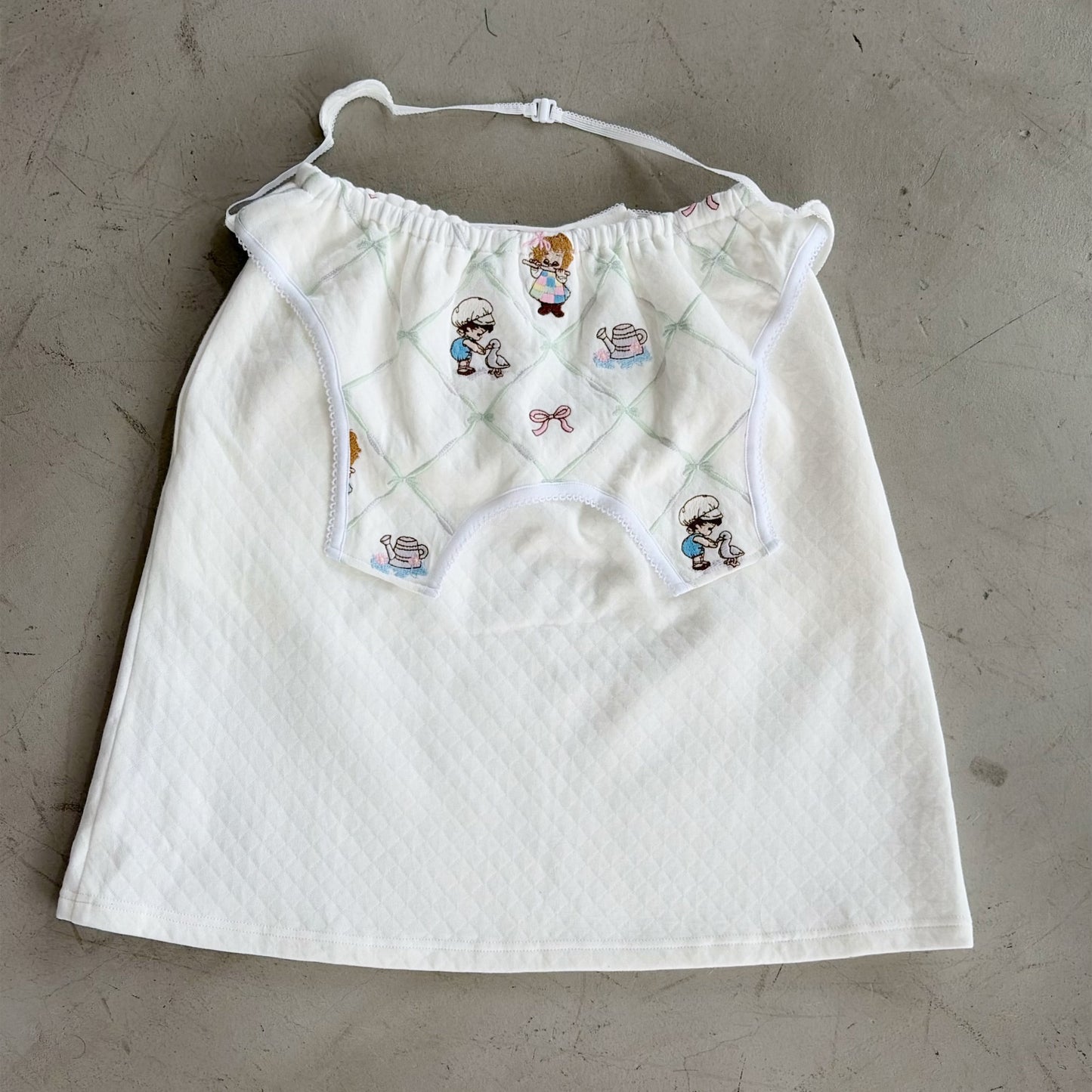 HOMEWEAR SKIRT / WHITE / 刺繍スカート