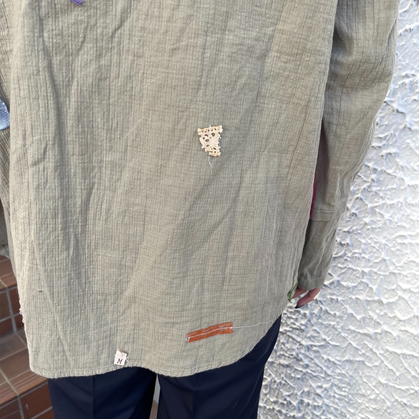 【trust teji 】Long sleeve boy blouse+ / Khaki / ロングスリーブボーイブラウス